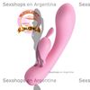 Vibrador de textura suave con masajeador de clitoris y carga USB